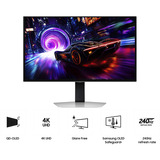 Samsung Écran PC Gaming 32" Odyssey OLED G8 G81SF 4K UHD 240Hz Moniteur Argent, 1x DisplayPort, 2x HDMI, 2x USB-A, 240 Hz, 81,3 cm (32"), 3840 x 2160 pixels, 4K Ultra HD, OLED, 0,03 ms, Argent