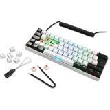 Sharkoon SGK50 S4 clavier USB QWERTY Espagnole Blanc, clavier gaming Blanc/Noir, Layout ES, Kailh Red, 60%, USB, QWERTY, LED RGB, Blanc