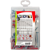 fischer Profi-Box DuoPower / DuoTec + vis, Cheville Gris clair/Rouge