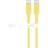 goobay Câble en silicone USB 2.0 jaune, connecteur USB-C > connecteur USB-C Jaune