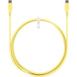 goobay Câble en silicone USB 2.0 jaune, connecteur USB-C > connecteur USB-C Jaune
