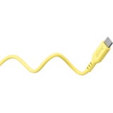goobay Câble en silicone USB 2.0 jaune, connecteur USB-C > connecteur USB-C Jaune