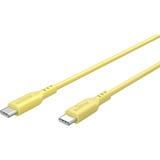 goobay Câble en silicone USB 2.0 jaune, connecteur USB-C > connecteur USB-C Jaune