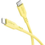 goobay Câble en silicone USB 2.0 jaune, connecteur USB-C > connecteur USB-C Jaune