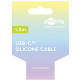 goobay Câble en silicone USB 2.0 jaune, connecteur USB-C > connecteur USB-C Jaune