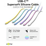 goobay Câble en silicone USB 2.0 jaune, connecteur USB-C > connecteur USB-C Jaune