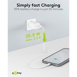 goobay Chargeur rapide USB-C PD GaN (20 W) Blanc, 1x USB-C, Power Delivery 3.0