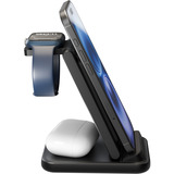 goobay Chargeur sans fil 3 en 1, 15 W Noir
