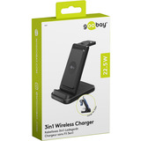 goobay Chargeur sans fil 3 en 1, 15 W Noir