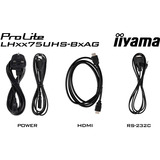 iiyama LH4375UHS-B2AG, Affichage public Noir (Mat)