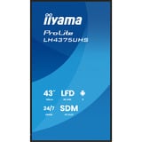 iiyama LH4375UHS-B2AG, Affichage public Noir (Mat)