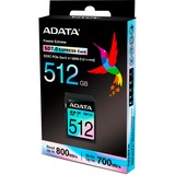 ADATA Premier Extreme 512 Go SDXC UHS-I Classe 10, Carte mémoire Noir, 512 Go, SDXC, Classe 10, UHS-I, 800 Mo/s, 700 Mo/s