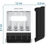 Ansmann 1001-0092-01 chargeur de batterie Pile domestique Secteur Blanc/Noir, Hybrides nickel-métal (NiMH), AA, 4 pièce(s), Piles fournies