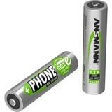 Ansmann 5035523 pile domestique Hybrides nickel-métal (NiMH), Batterie Argent, Hybrides nickel-métal (NiMH), 1,2 V, 550 mAh, Vert, DECT phones