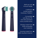 Beurer TB Têtes de brosse Clean Eco Green Planet, Tête brosse à dent électrique Bleu foncé