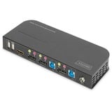 Digitus Commutateur KVM, 2 ports, 4K 60 Hz, 2 x entrées DP, 1 x sortie DP/HDMI, Switch KVM Noir, 2 ports, 4K 60 Hz, 2 x entrées DP, 1 x sortie DP/HDMI, 4096 x 2160 pixels, 4K Ultra HD