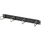Digitus Panneau de rangement pour câbles avec supports en acier et passe-câble à brosse pour armoires de 482,6 mm (19 po), 1U, Guide-câble Noir, 6 mm (19 po), 1U, Panneau de gestion de câbles, Noir, Acier, 1U, Ovale, Chine