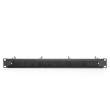 Digitus Panneau de rangement pour câbles avec supports en acier et passe-câble à brosse pour armoires de 482,6 mm (19 po), 1U, Guide-câble Noir, 6 mm (19 po), 1U, Panneau de gestion de câbles, Noir, Acier, 1U, Ovale, Chine