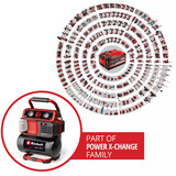EINHELL Compresseur à batterie Power X-Change TE-AC 18/75 Li OF-Solo, 18 Volt Noir/Rouge