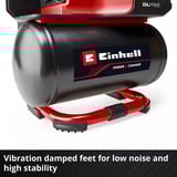 EINHELL Compresseur à batterie Power X-Change TE-AC 18/75 Li OF-Solo, 18 Volt Noir/Rouge