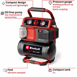 EINHELL TE-AC 18/75 Li OF-Solo, 4020410, Compresseur Noir/Rouge