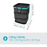 GARDENA Sac à déchets rectangulaire, taille M, Sack Noir/Turquoise, Jusqu'à 130 litres