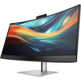 HP Écran de conférence 5K2K Série 7 Pro 39,7 pouces - 740pm 39.7" 4K Ultra HD Moniteur UltraWide incurvé Noir/argent, 1x DisplayPort, 1x HDMI, 4x USB-A, 2x Thunderbolt, 1x RJ-45, 7 pouces - 740pm, 100,8 cm (39.7"), 5120 x 2160 pixels, WUHD, LCD, 5 ms, Noir, Argent