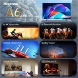 Hisense 43A6S 43" 4K Ultra HD TV LED Noir/gris foncé, 109,2 cm (43"), 3840 x 2160 pixels, DLED, Smart TV, Wifi, Noir