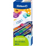 Pelikan K24 peinture à l'eau Noir, Bleu, Cyan, Vert, Orange, Jaune 24 pièce(s), Boîtes de peinture Noir, Bleu, Cyan, Vert, Orange, Jaune, 24 pièce(s)