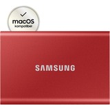 SAMSUNG Portable T7, 500 Go, SSD Rouge, MU-PC500R/WW, USB 3.2 Gen.2 (10 Gbps)