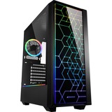 Sharkoon RGB LIT 100, Boîtier PC Noir, USB 3.2, Window-Kit