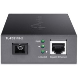 TP-Link TL-FC311B-2 convertisseur de support réseau 1000 Mbit/s Monomode Noir 1000 Mbit/s, IEEE 802.3ab, IEEE 802.3i, IEEE 802.3u, IEEE 802.3z, Gigabit Ethernet, 10,100,1000 Mbit/s, 1000 Mbit/s, Complète, Demi