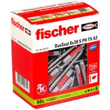 fischer DuoSeal 6x38 S PH TX A2, Cheville Gris clair/Rouge