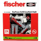 fischer EasyHook Angle DuoPower 8x40, Cheville Blanc