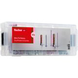 fischer Mini FixTainer DuoPower + Vis, Cheville Gris clair/Rouge