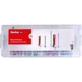 fischer Mini FixTainer DuoPower + Vis, Cheville Gris clair/Rouge