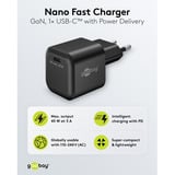 goobay Chargeur rapide Nano USB-C PD GaN 45 W Noir, 1x USB-C