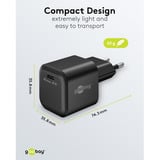 goobay Chargeur rapide Nano USB-C PD GaN 45 W Noir, 1x USB-C