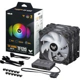 ASUS TUF Gaming TF120 ARGB 3IN1, Ventilateur de boîtier Noir/transparent, 3 pièces, contrôleur ARGB inclus