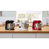 Bosch Serie 4 MUM5X720 robot de cuisine 1000 W 3,9 L Rouge, Argent Balances intégrées Rouge/Argent, 3,9 L, Rouge, Argent, Tactile, 2,7 kg, 1,1 m, 4 disques