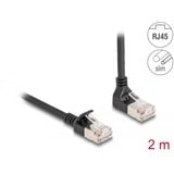 DeLOCK Câble de raccordement RJ-45 Cat.6a S/FTP, Slim coudé à 90° Noir