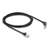 DeLOCK Câble de raccordement RJ-45 Cat.6a S/FTP, Slim coudé à 90° Noir