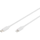 Digitus Câble de données/charge USB 2.0 USB-C > Lightning, certifié MFI Blanc