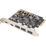 Digitus Carte PCIe 2x USB-C + 3x USB A, Carte d'interface 