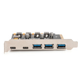 Digitus Carte PCIe 2x USB-C + 3x USB A, Carte d'interface 