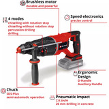 EINHELL Perforateur sans fil professionnel TP-HD 18/26 D Li BL - Solo, 18 Volt, Marteau piqueur Noir/Rouge
