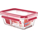 Emsa CLIP & CLOSE N1040700 boîte hermétique alimentaire Rectangulaire 0,8 L Transparent 1 pièce(s) Transparent/Rouge, Boîte, Rectangulaire, 0,8 L, Transparent, Verre, 420 °C