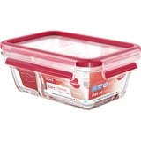 Emsa CLIP & CLOSE N10407 Rectangulaire Boîte 0,8 L Transparent 1 pièce(s) Transparent/Rouge, Boîte, Rectangulaire, 0,8 L, Transparent, Verre, 420 °C