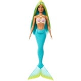 Mattel Barbie - Poupée sirène aux cheveux bleus et jaunes et turquoise Turquoise
