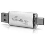 MediaRange Clé USB combo 512 GB Argent/transparent